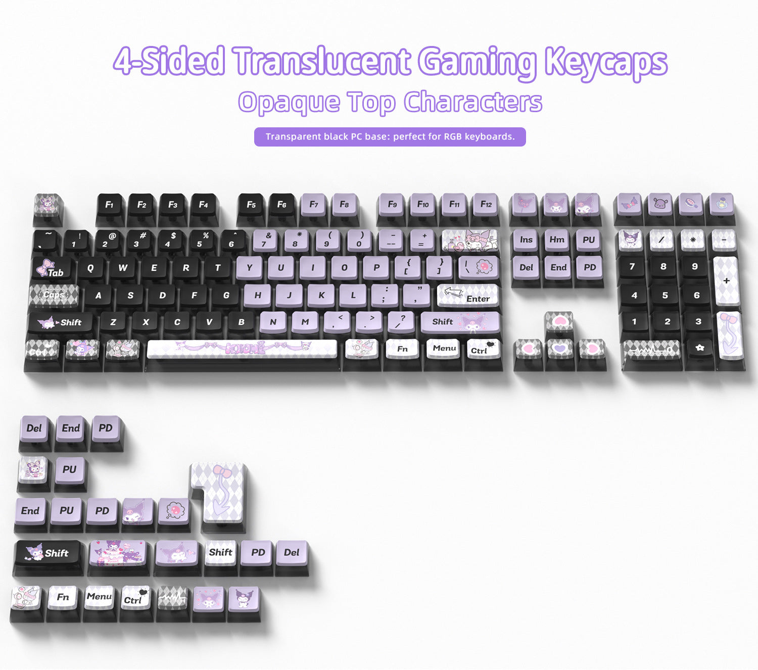 Kuromi Four-Sided Backlight Keycaps