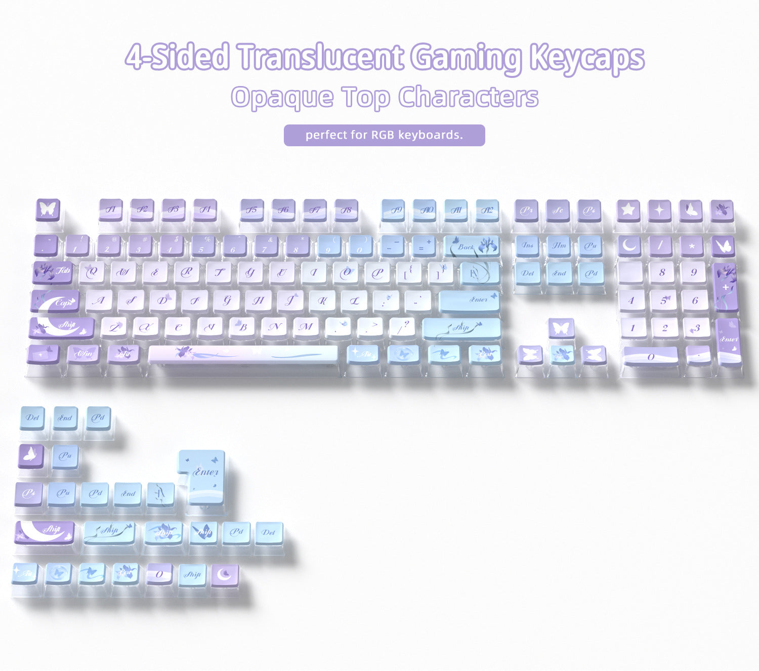 Iris Butterfly Four-Sided Backlight Keycaps