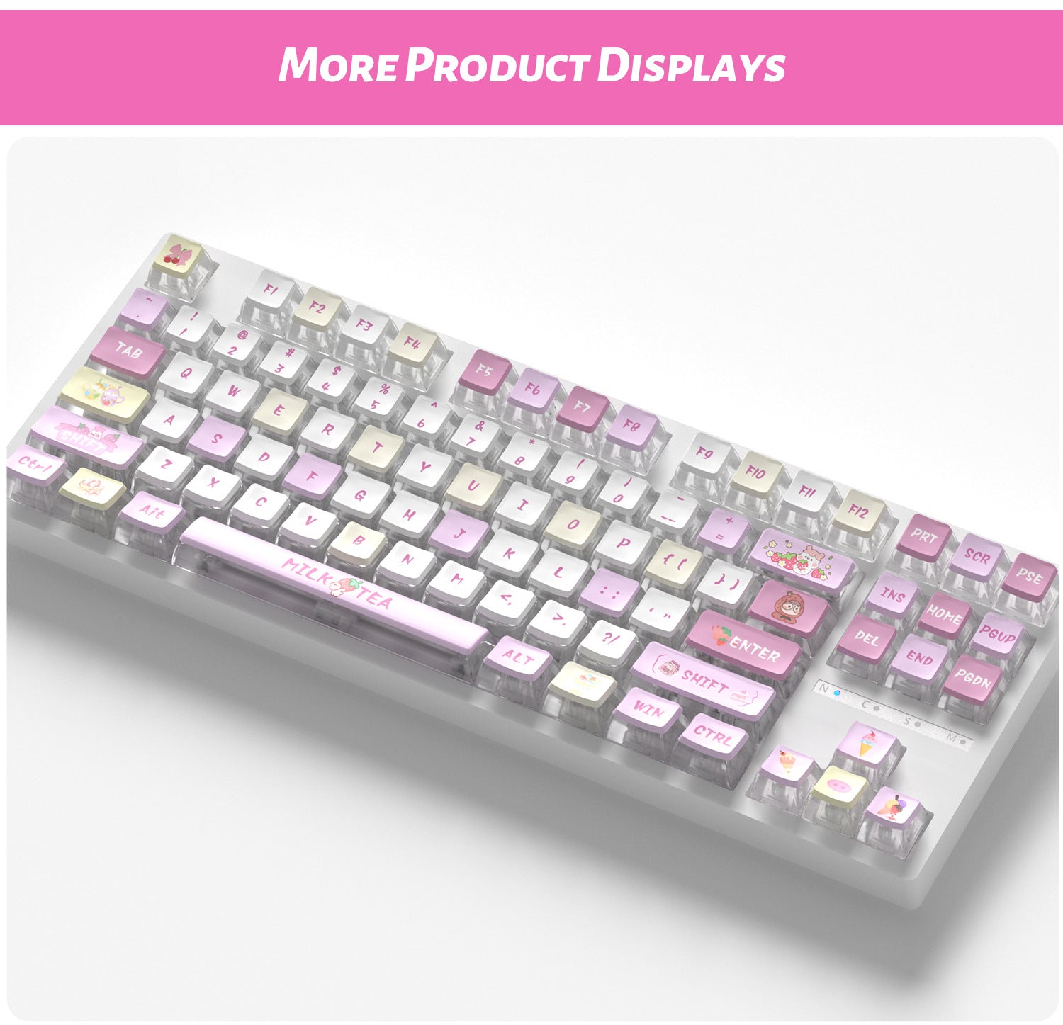 Strawberry Pearls Four-Sided Backlight Keycaps