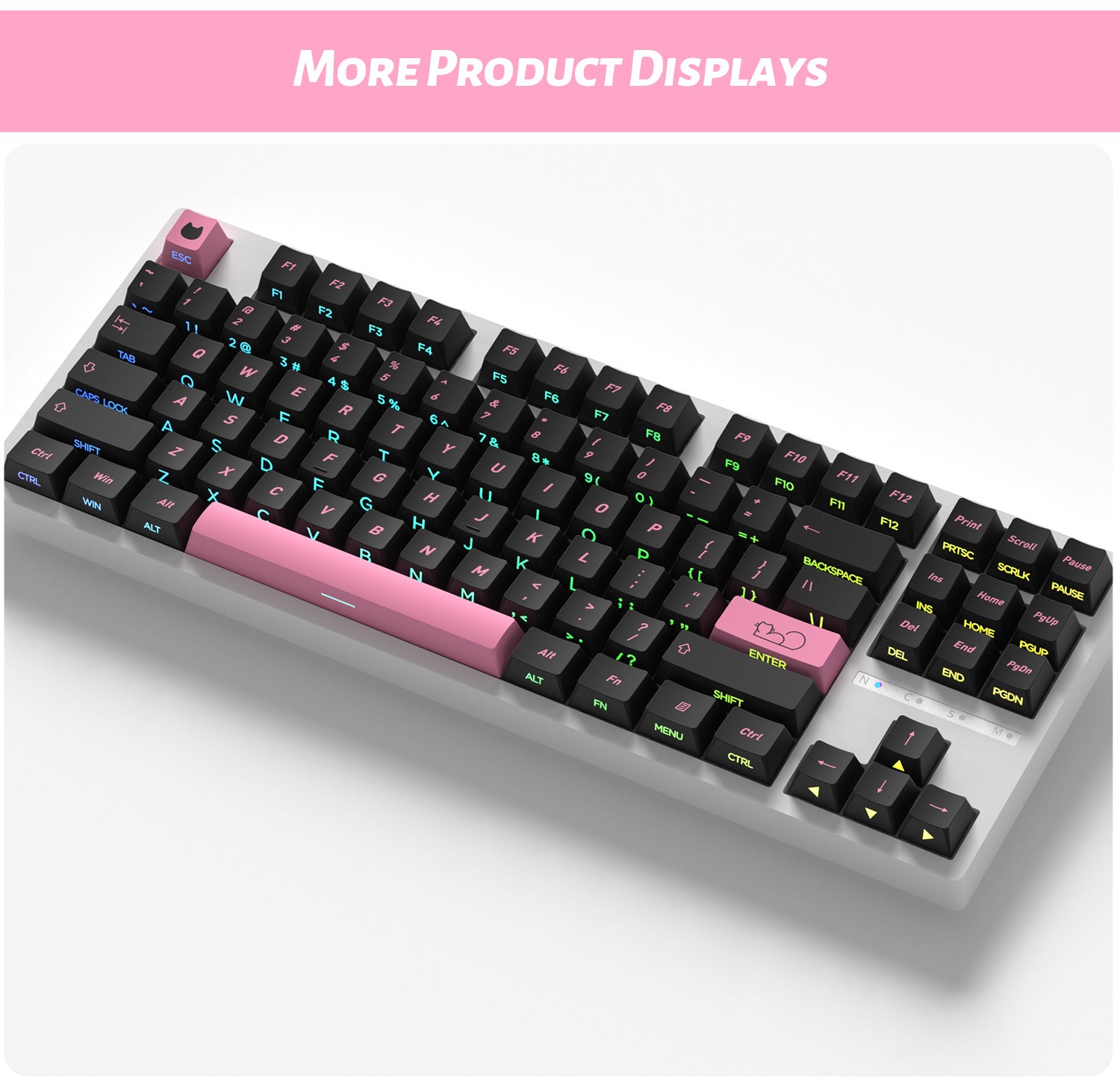 Pink Kitten Side Backlight Keycaps