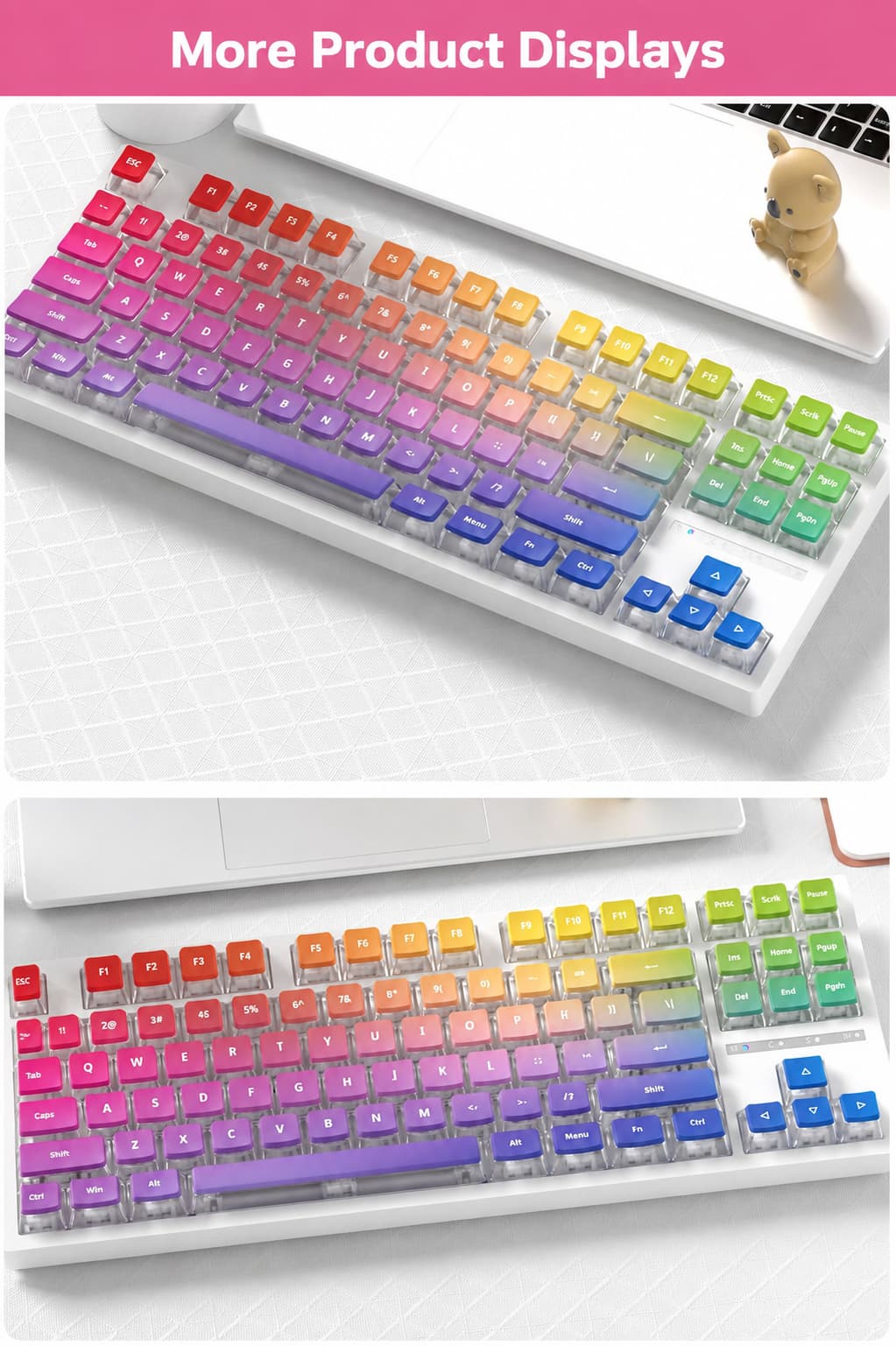 Purple Ripple Four-Sided Backlight Keycaps