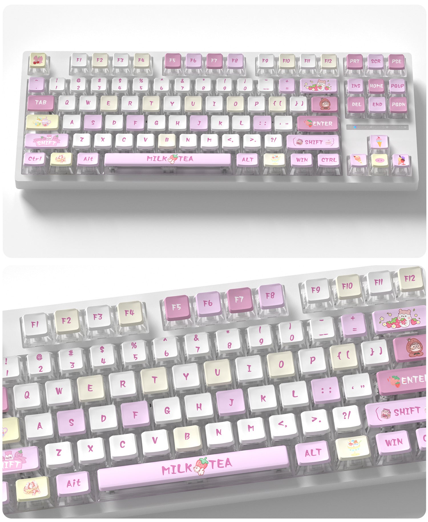 Strawberry Pearls Four-Sided Backlight Keycaps