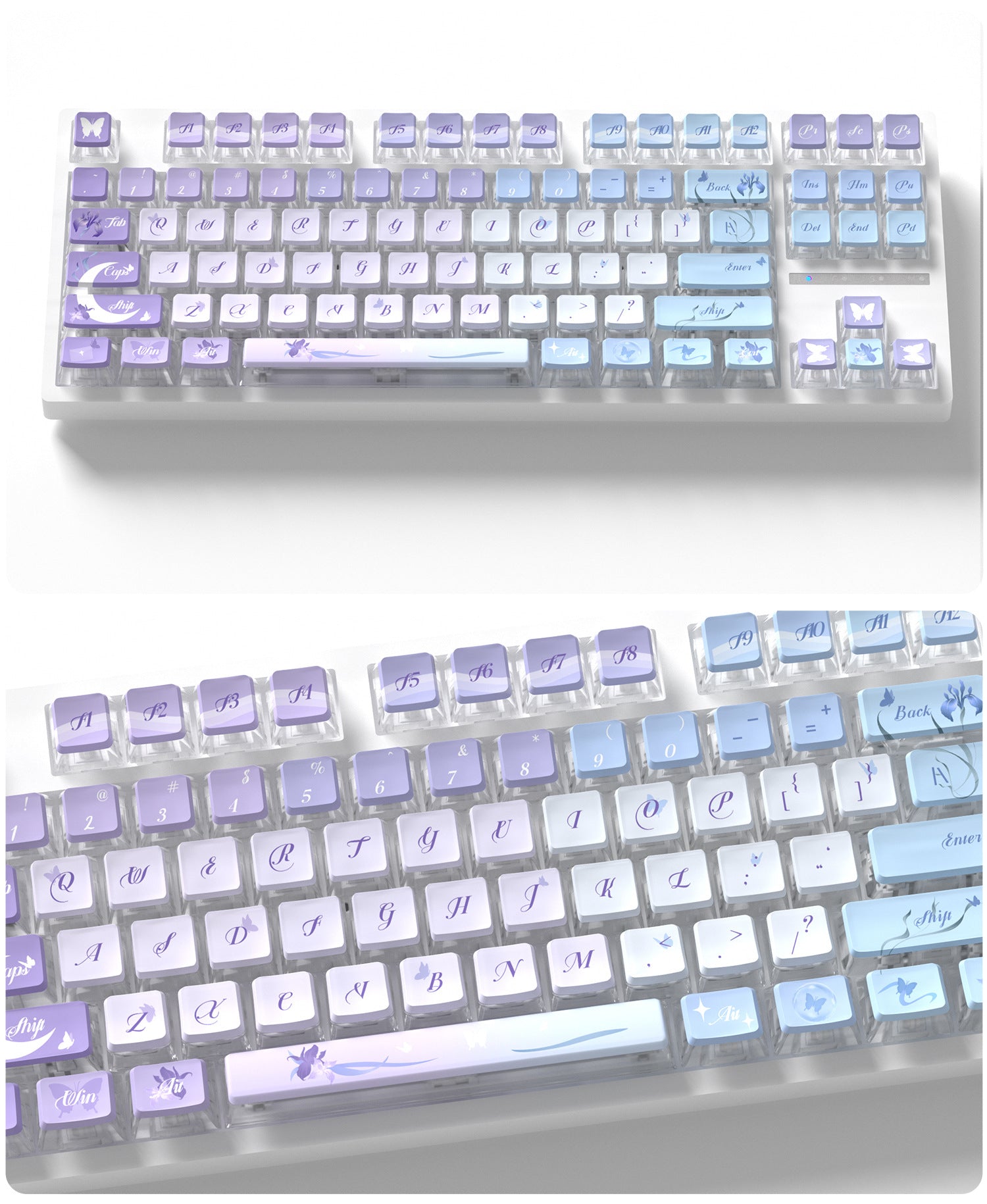 Iris Butterfly Four-Sided Backlight Keycaps