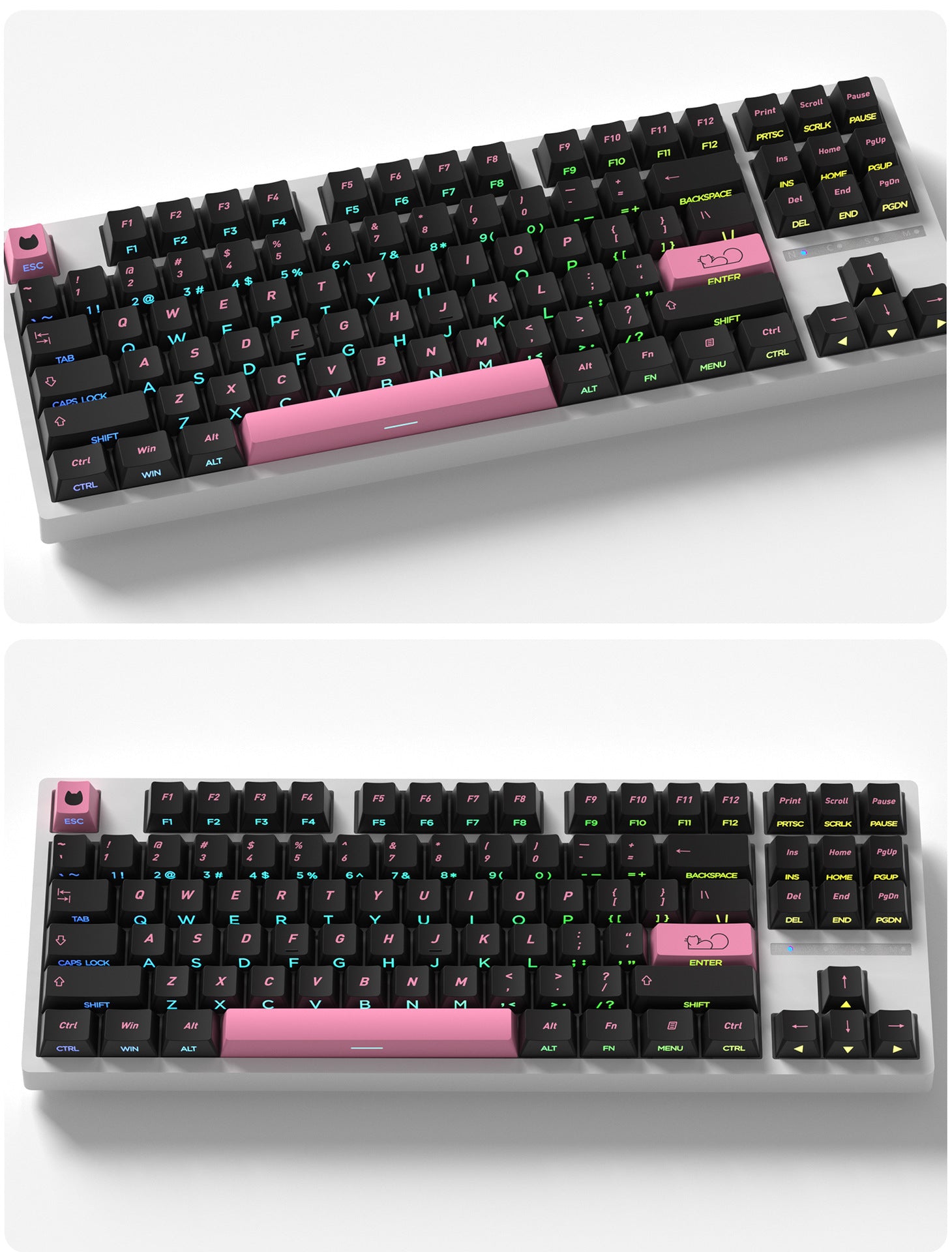 Pink Kitten Side Backlight Keycaps