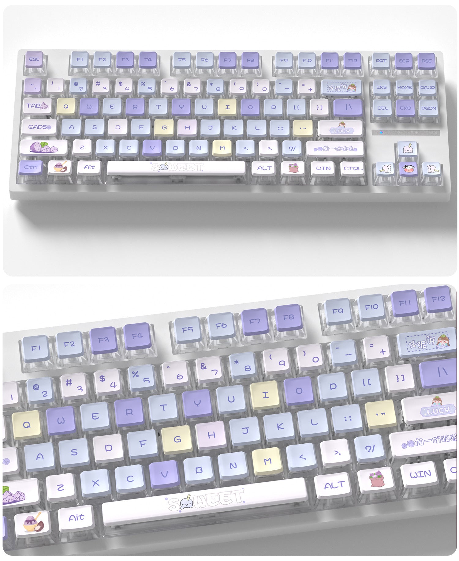 Boba Milk Tea Four-Sided Backlight Keycaps