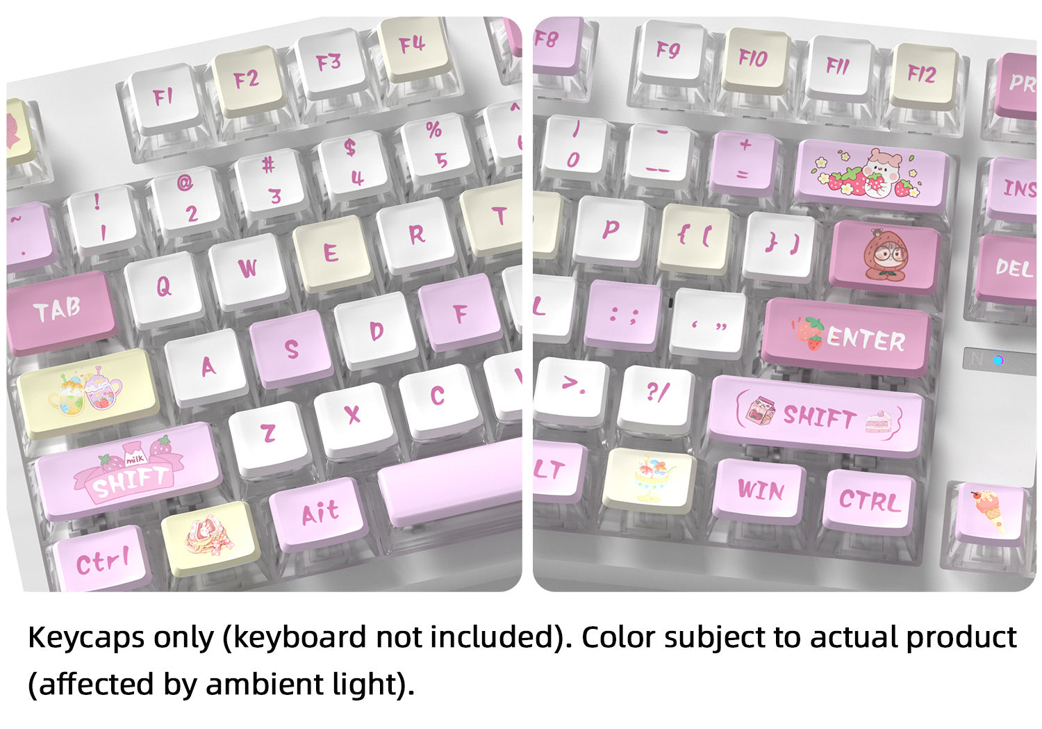 Strawberry Pearls Four-Sided Backlight Keycaps