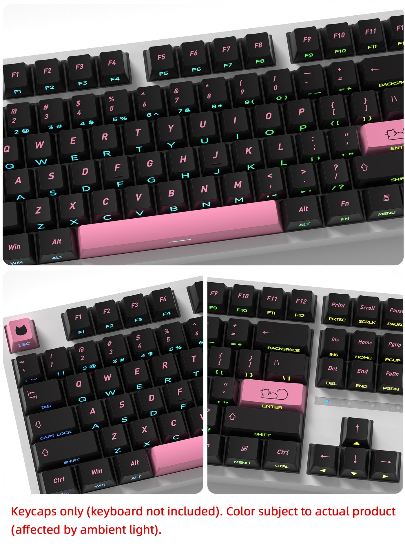 Pink Kitten Side Backlight Keycaps
