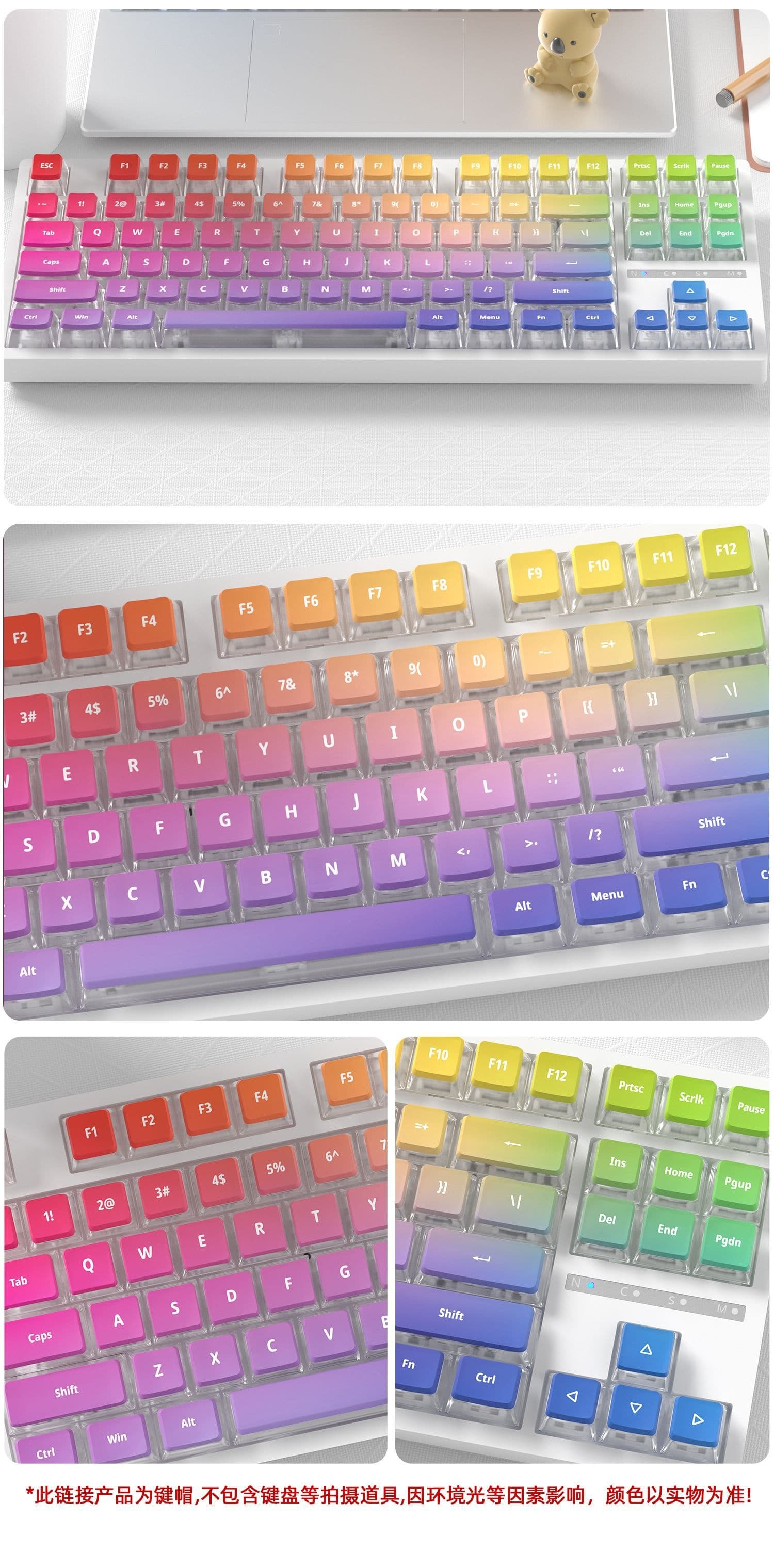 Purple Ripple Four-Sided Backlight Keycaps