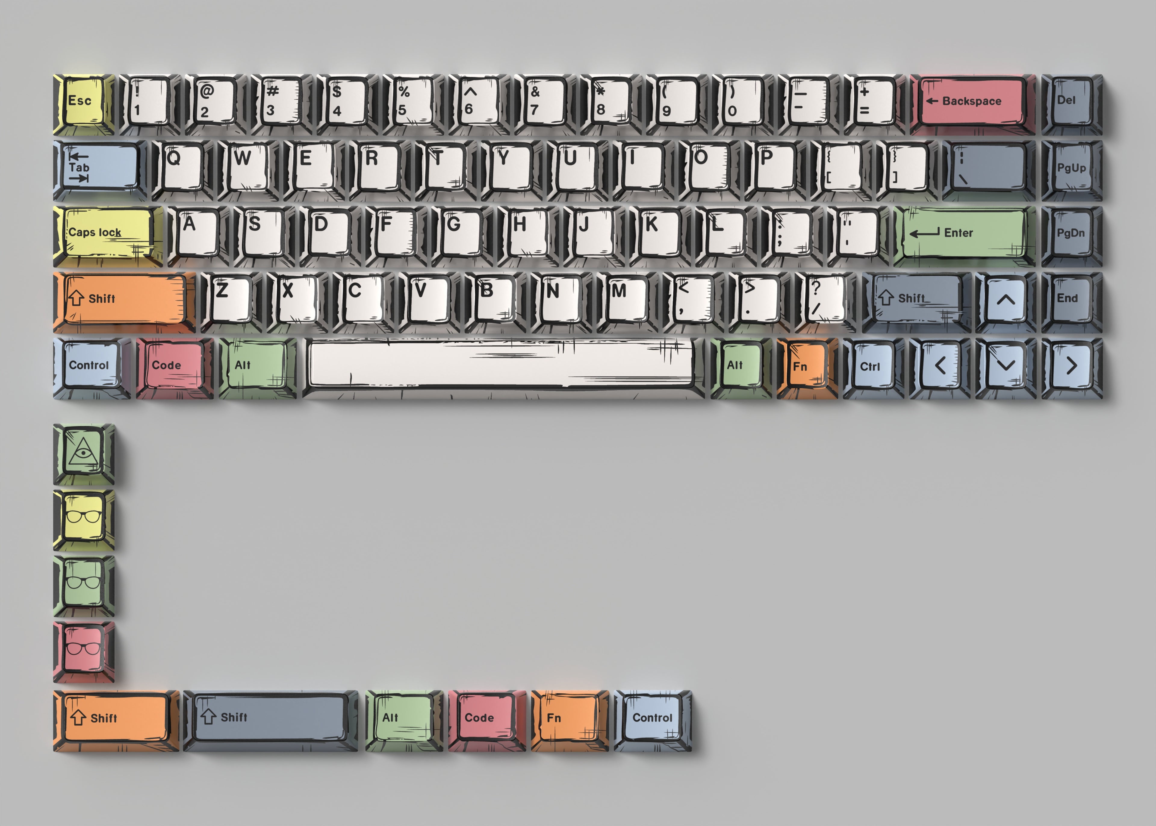 EVA Anime Comic Style Keycaps