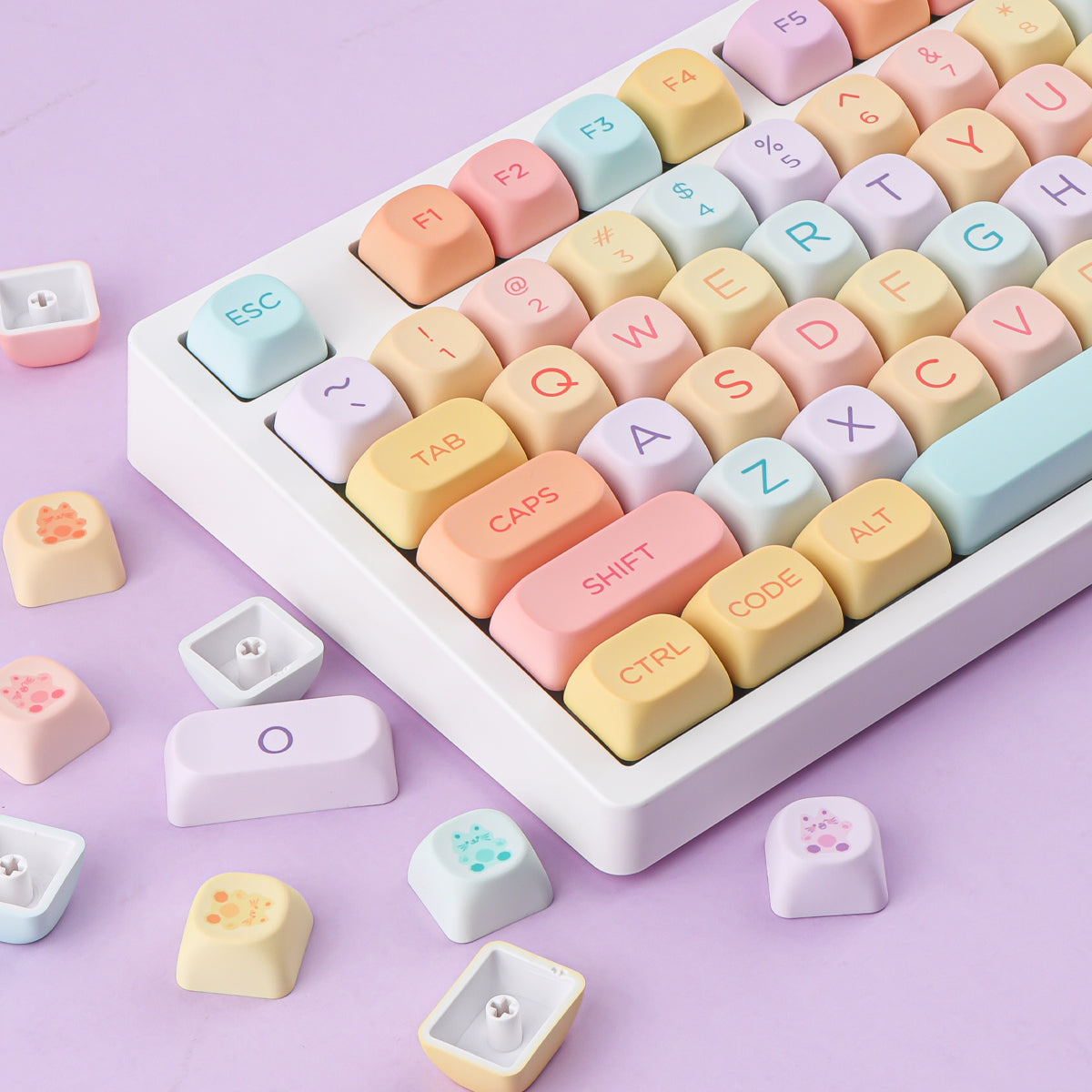 Colorful Meow Keycaps
