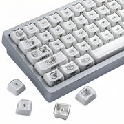 Crystal Line Dog White Keycaps