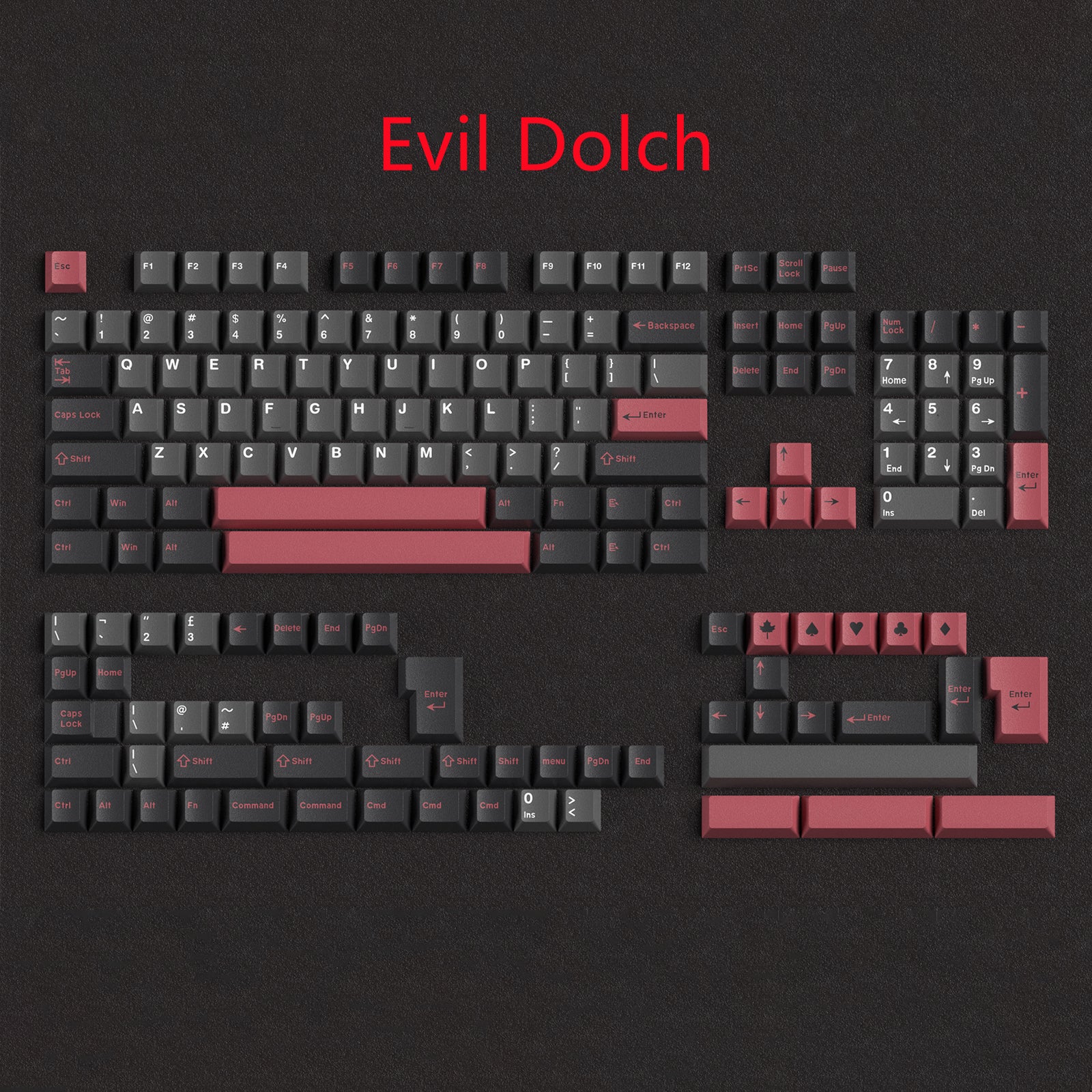 Evil Dolch keycaps ABS 173 keys