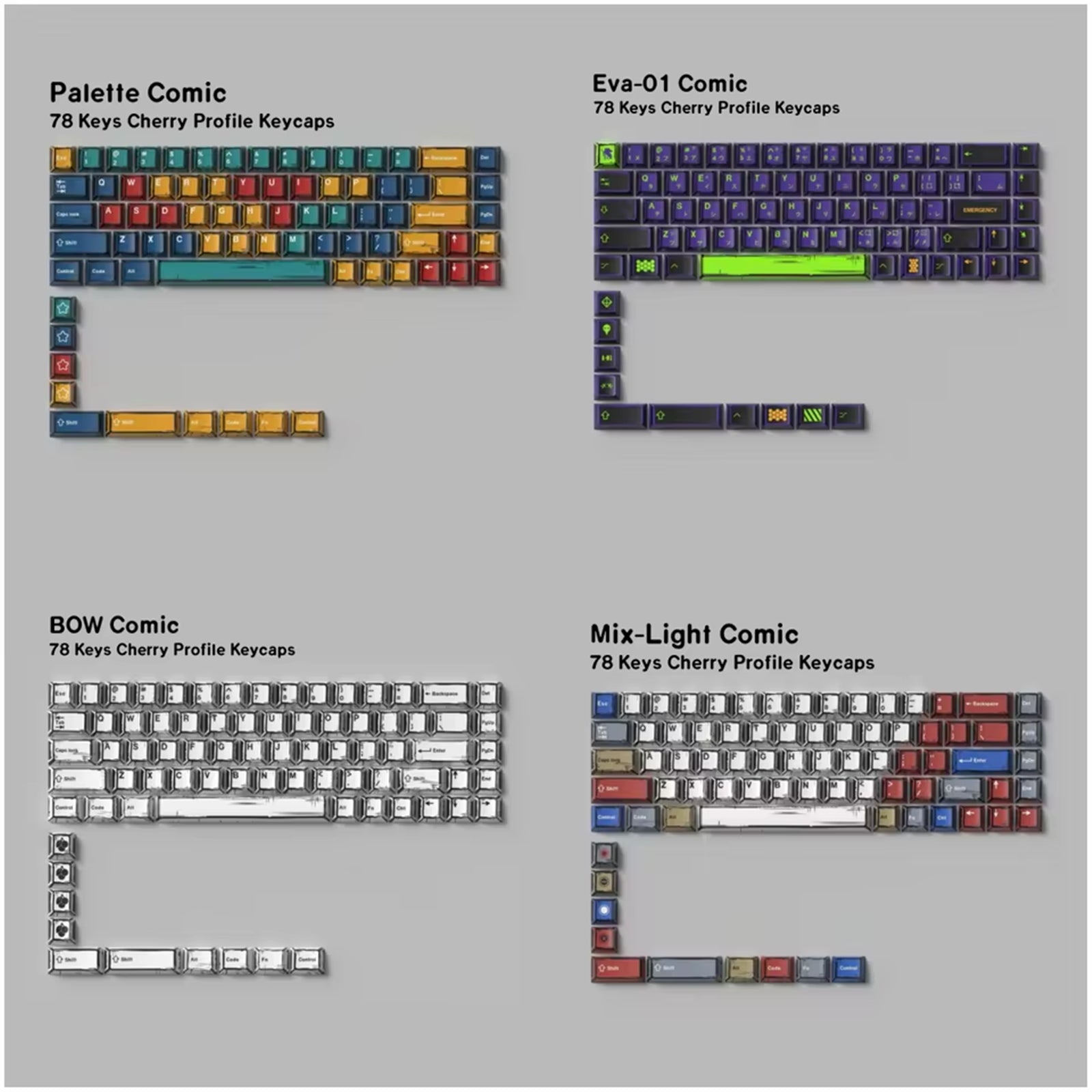 EVA Anime Comic Style Keycaps