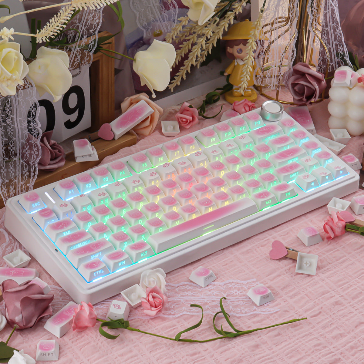 Rouge Kitten Side Backlight Keycaps