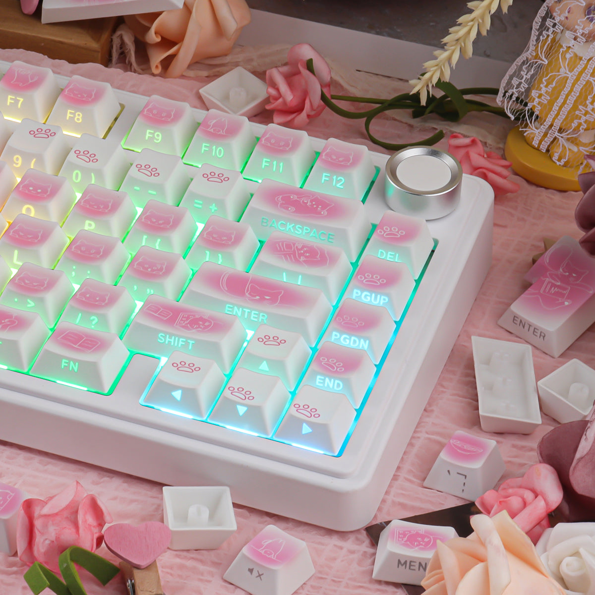 Rouge Kitten Side Backlight Keycaps