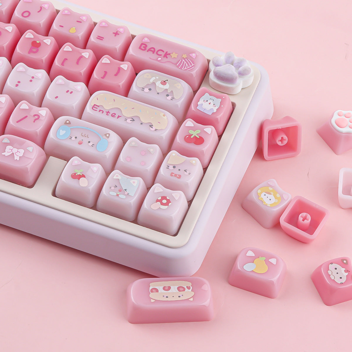 Meow Meow Pudding Keycaps - joorkey