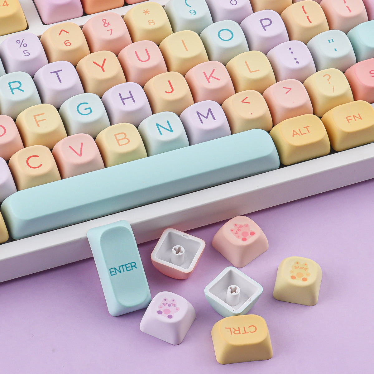 Colorful Meow Keycaps