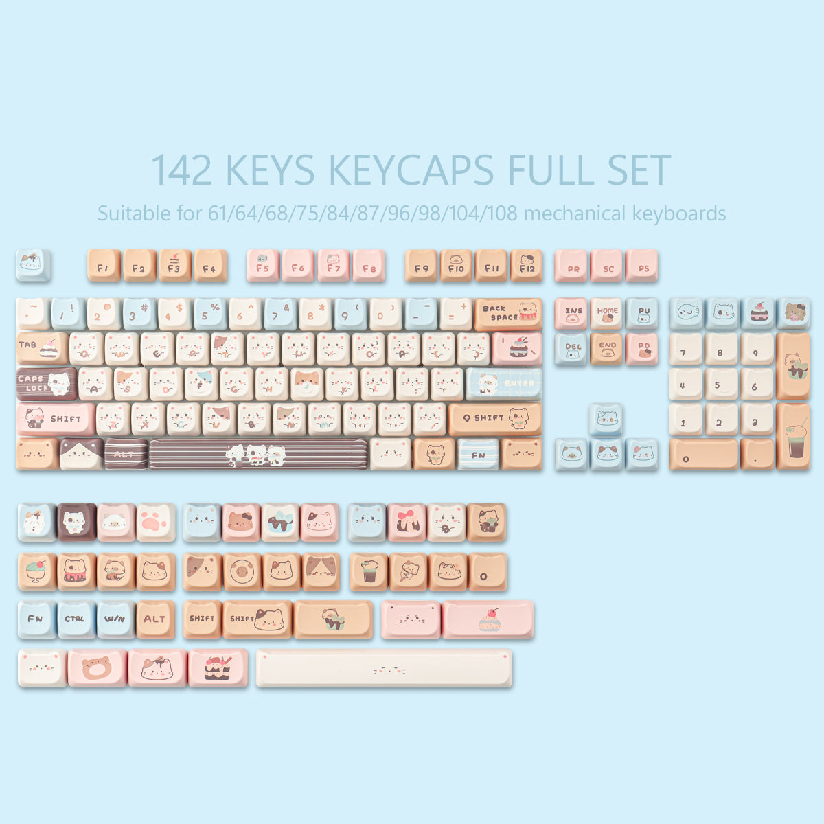 Sea Salt Cat keycaps