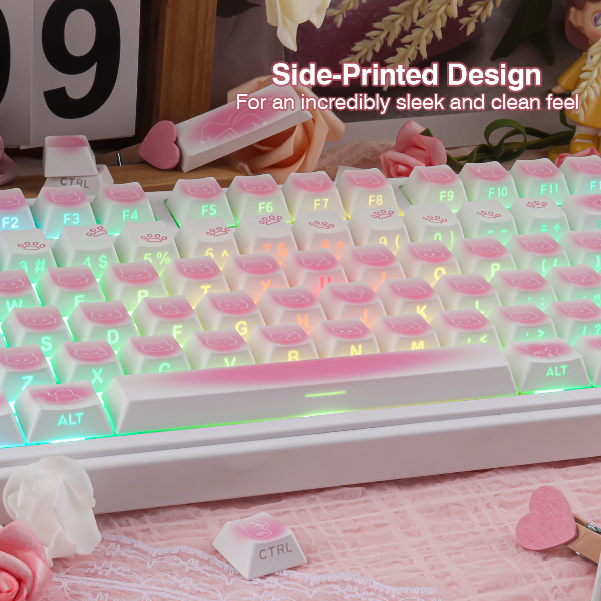 Rouge Kitten Side Backlight Keycaps