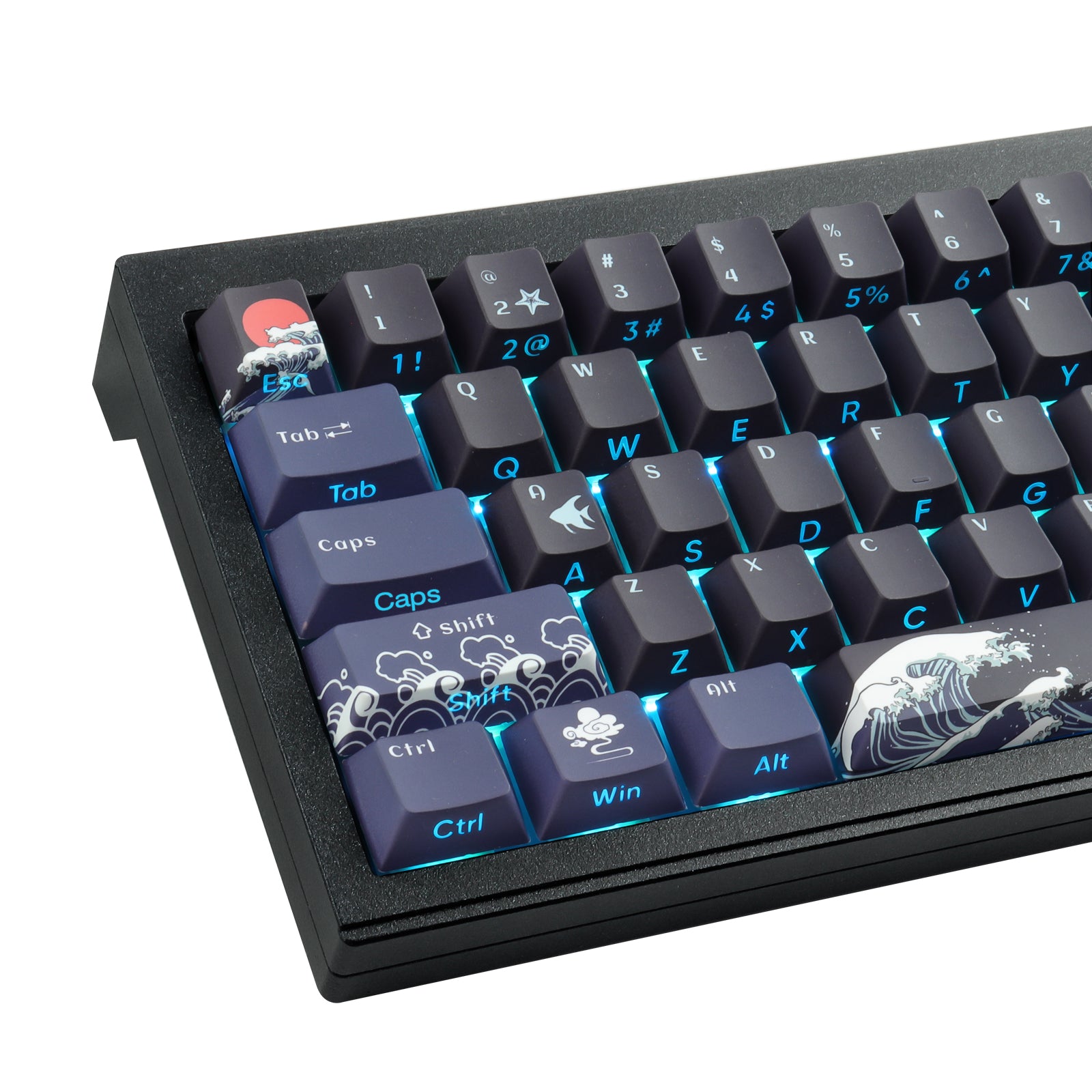 Black Coral Sea Side light keycaps 129 Keys PBT Keycaps Cherry Profile ...