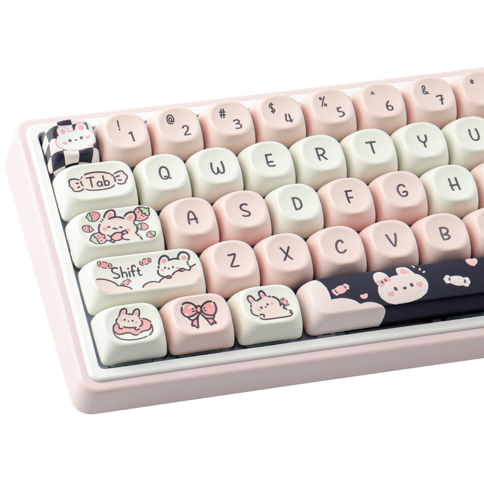 Little Rabbit Toffees keycaps 132 Keys PBT Keycaps MOA Profile DYE-SUB ...