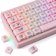 Crystal Line Dog Pink Keycaps