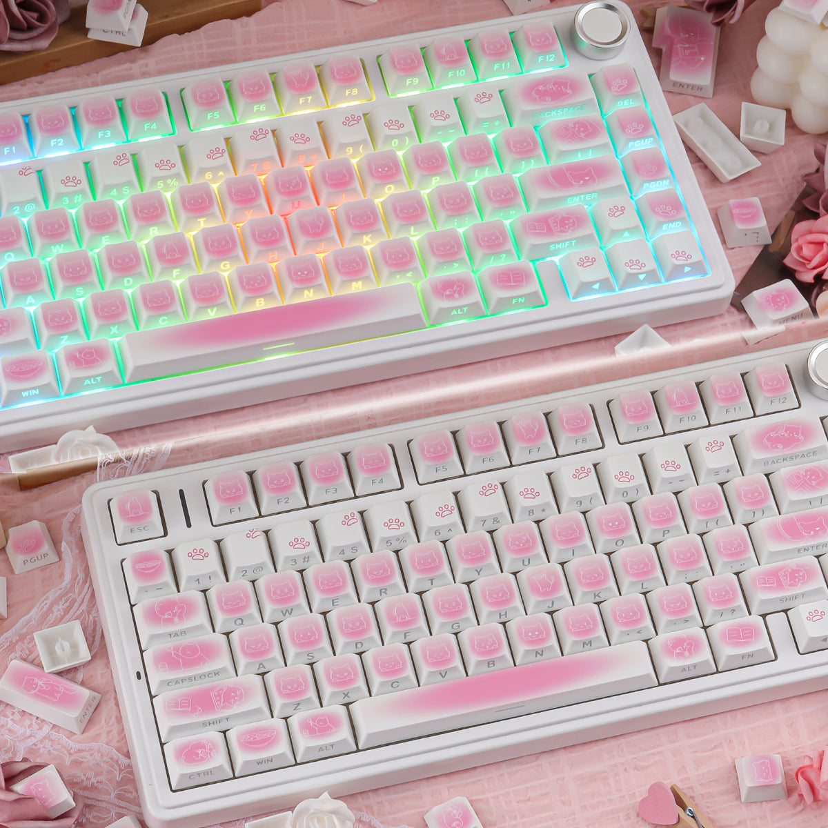 Rouge Kitten Side Backlight Keycaps