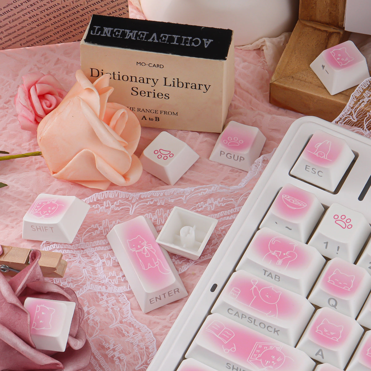 Rouge Kitten Side Backlight Keycaps