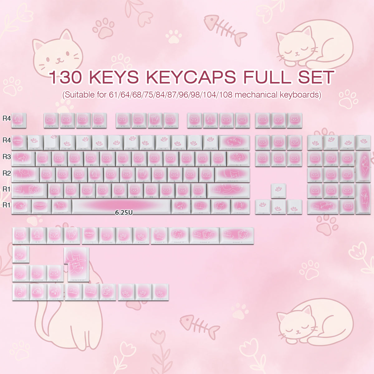 Rouge Kitten Side Backlight Keycaps