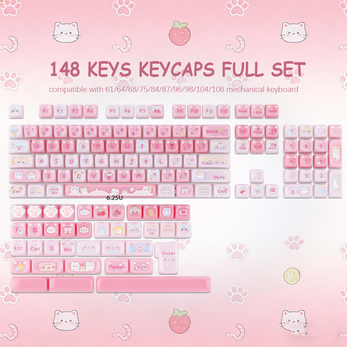 Meow Meow Pudding Keycaps - joorkey