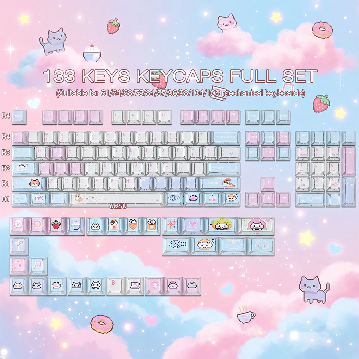 Meow Shadow Side Backlight Keycaps