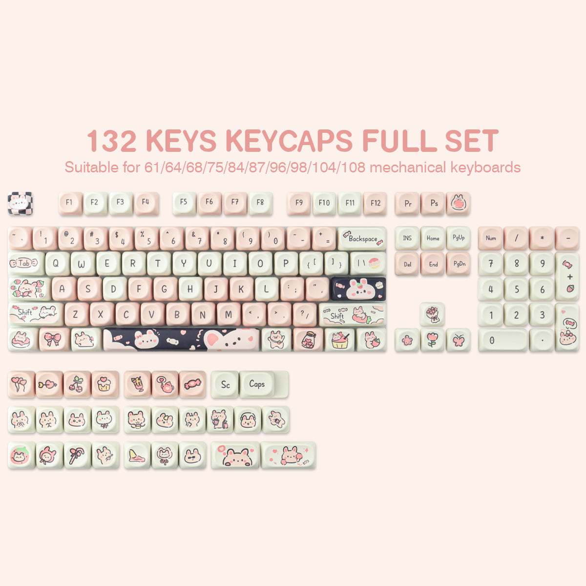 Little Rabbit Toffees keycaps