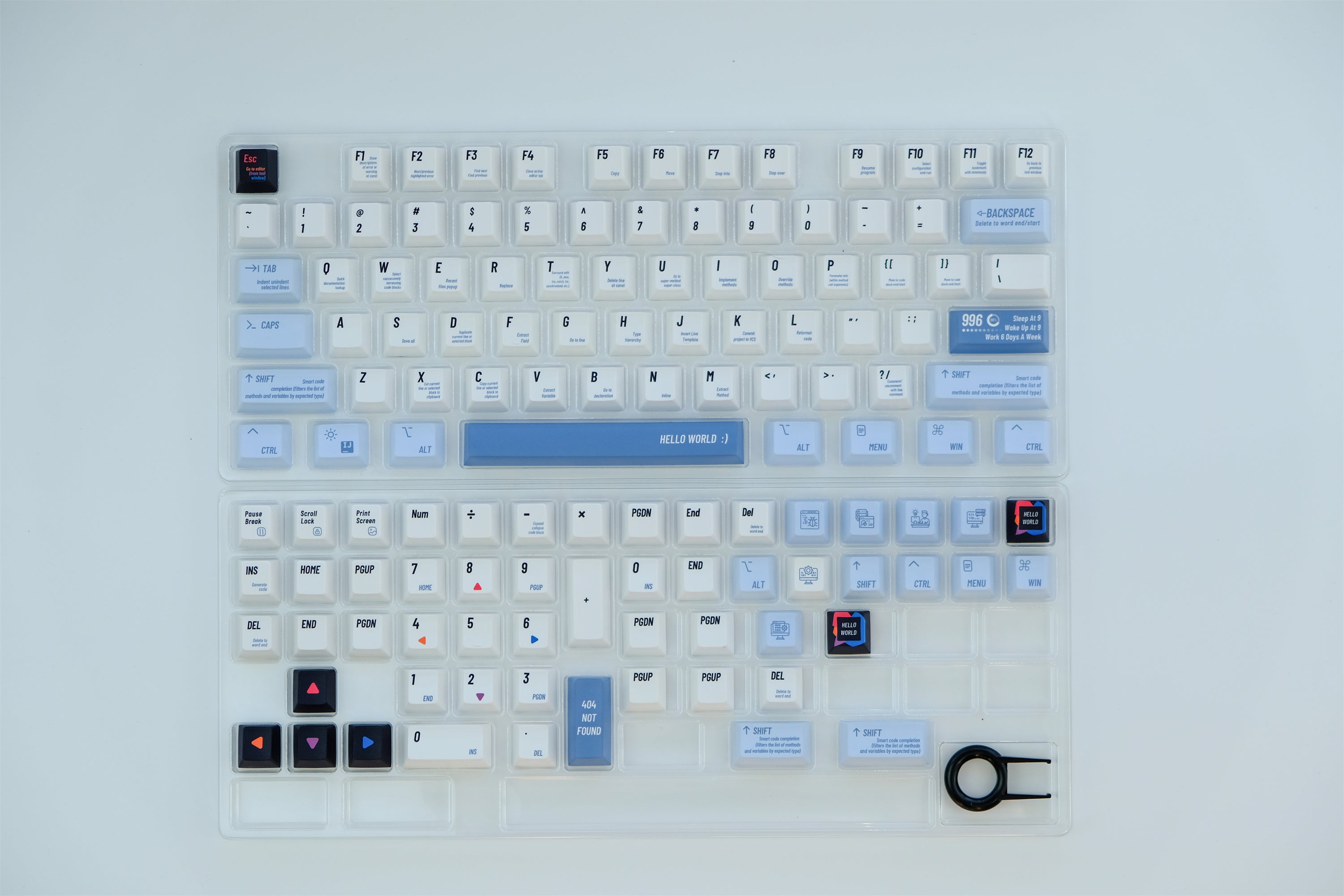 Programmer keycaps 129 Keys PBT Material Cherry Profile DYE-SUB ...