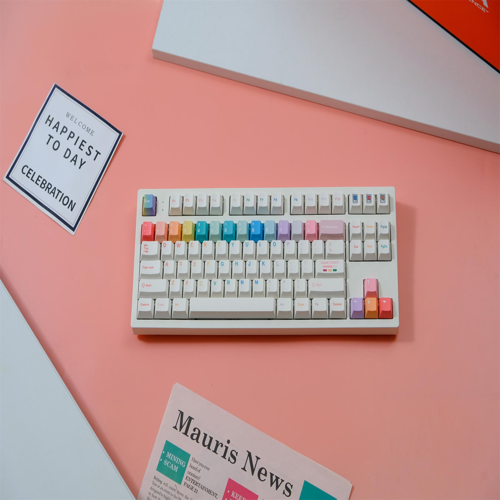 Macarons cherry keycaps