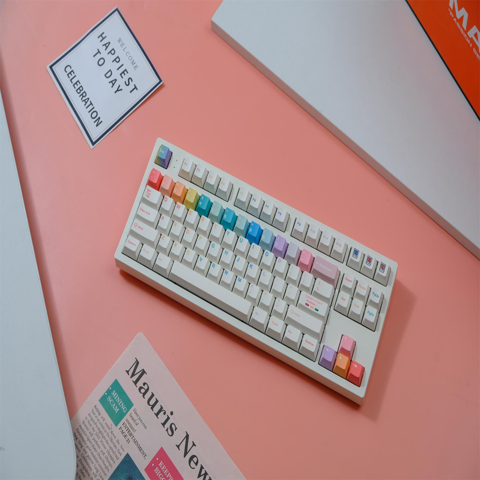 Macarons cherry keycaps