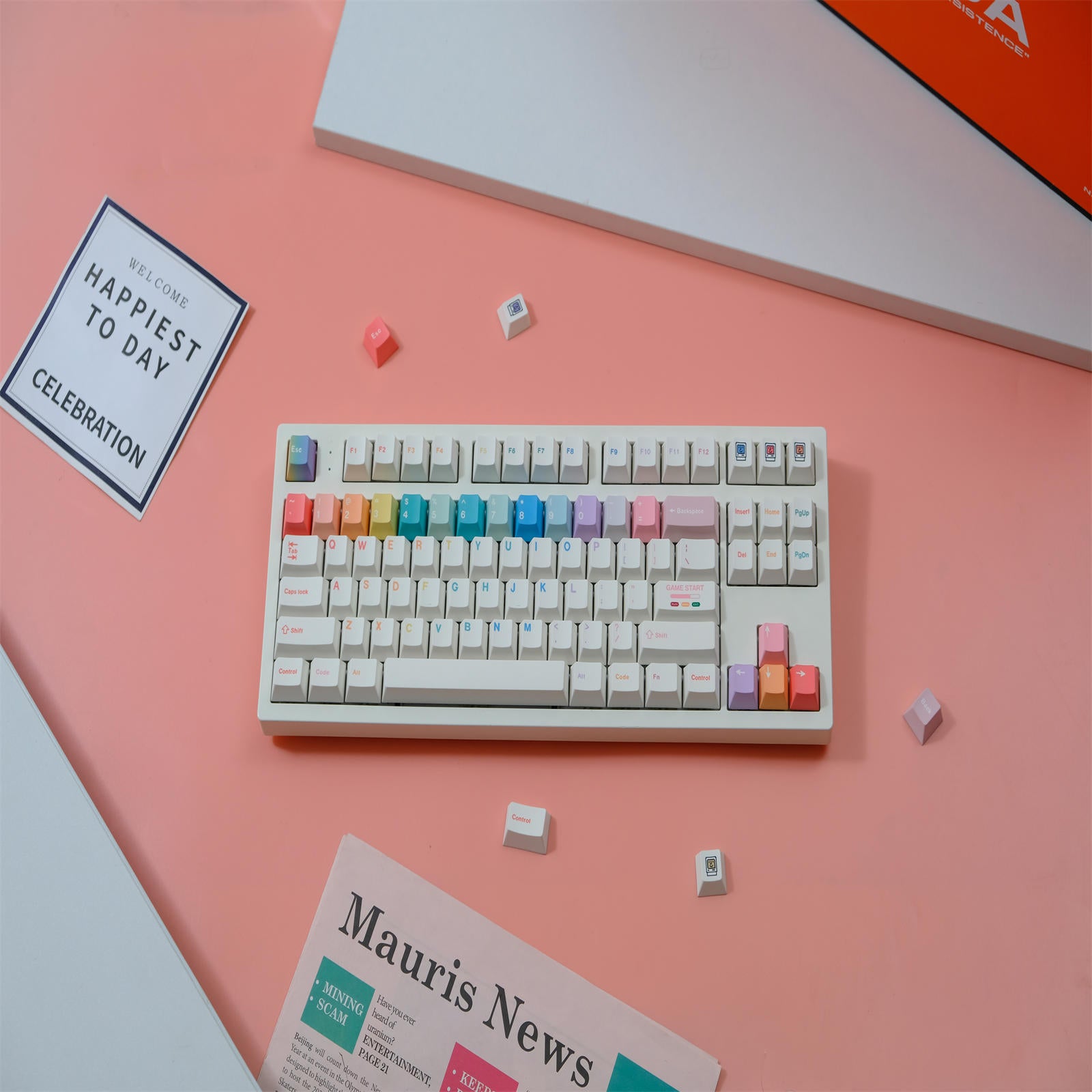 Macarons cherry keycaps