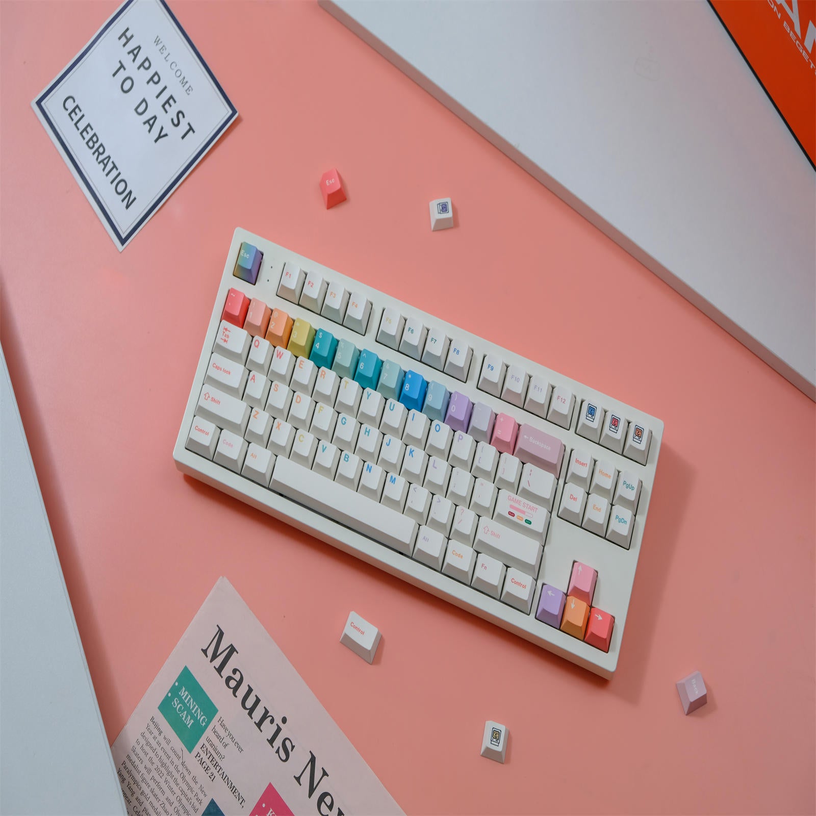 Macarons cherry keycaps