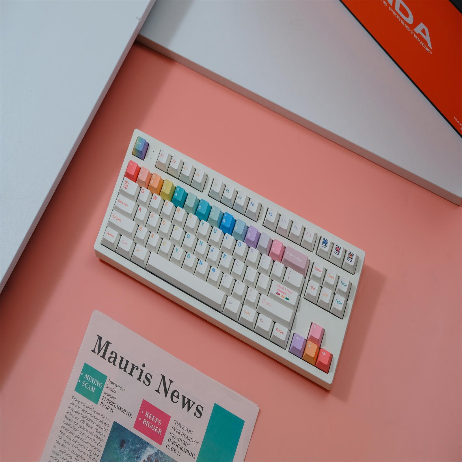 Macarons cherry keycaps