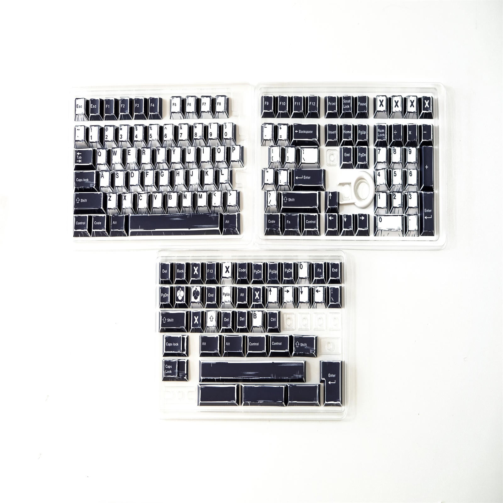 WOB Black White Comic Style Keycaps