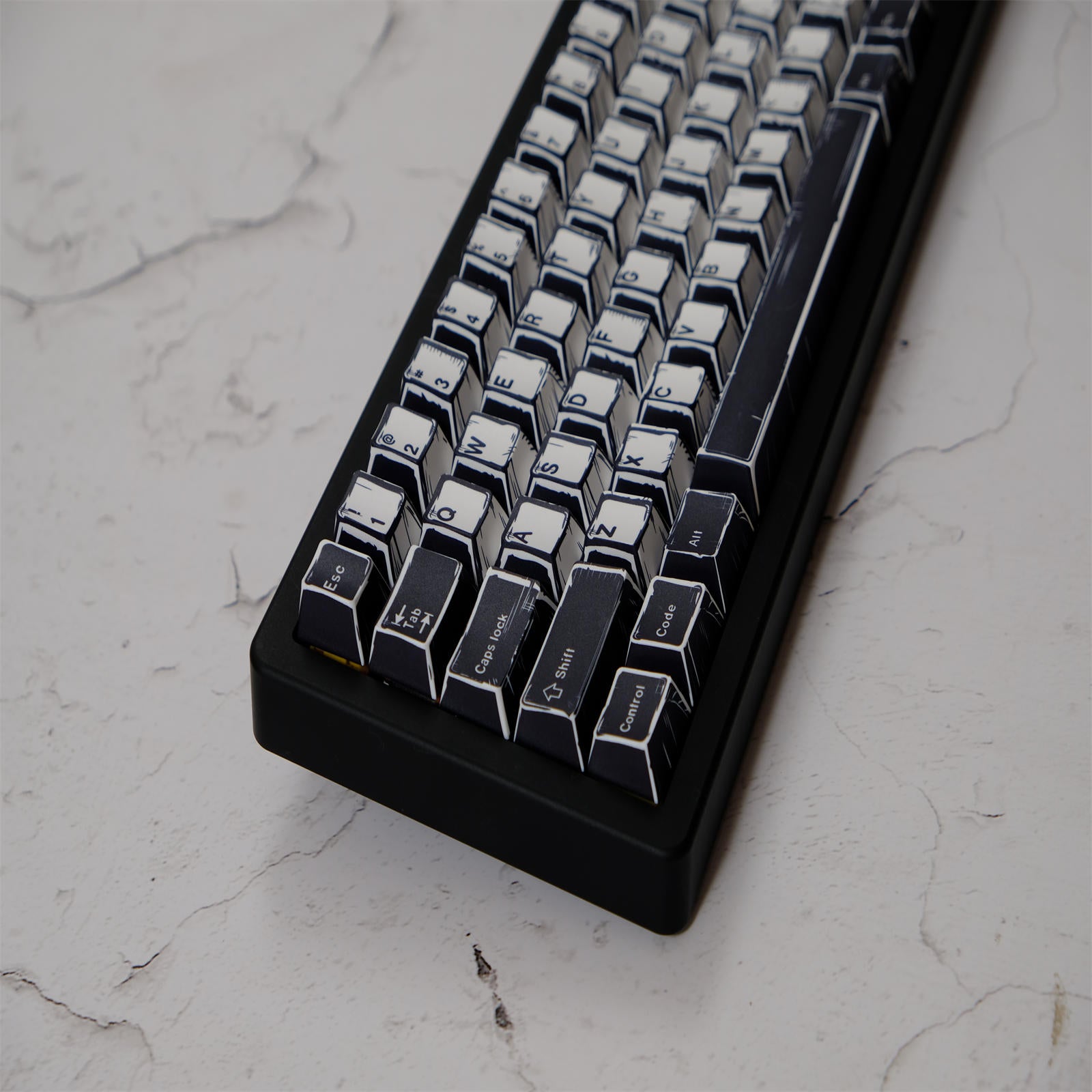 WOB Black White Comic Style Keycaps