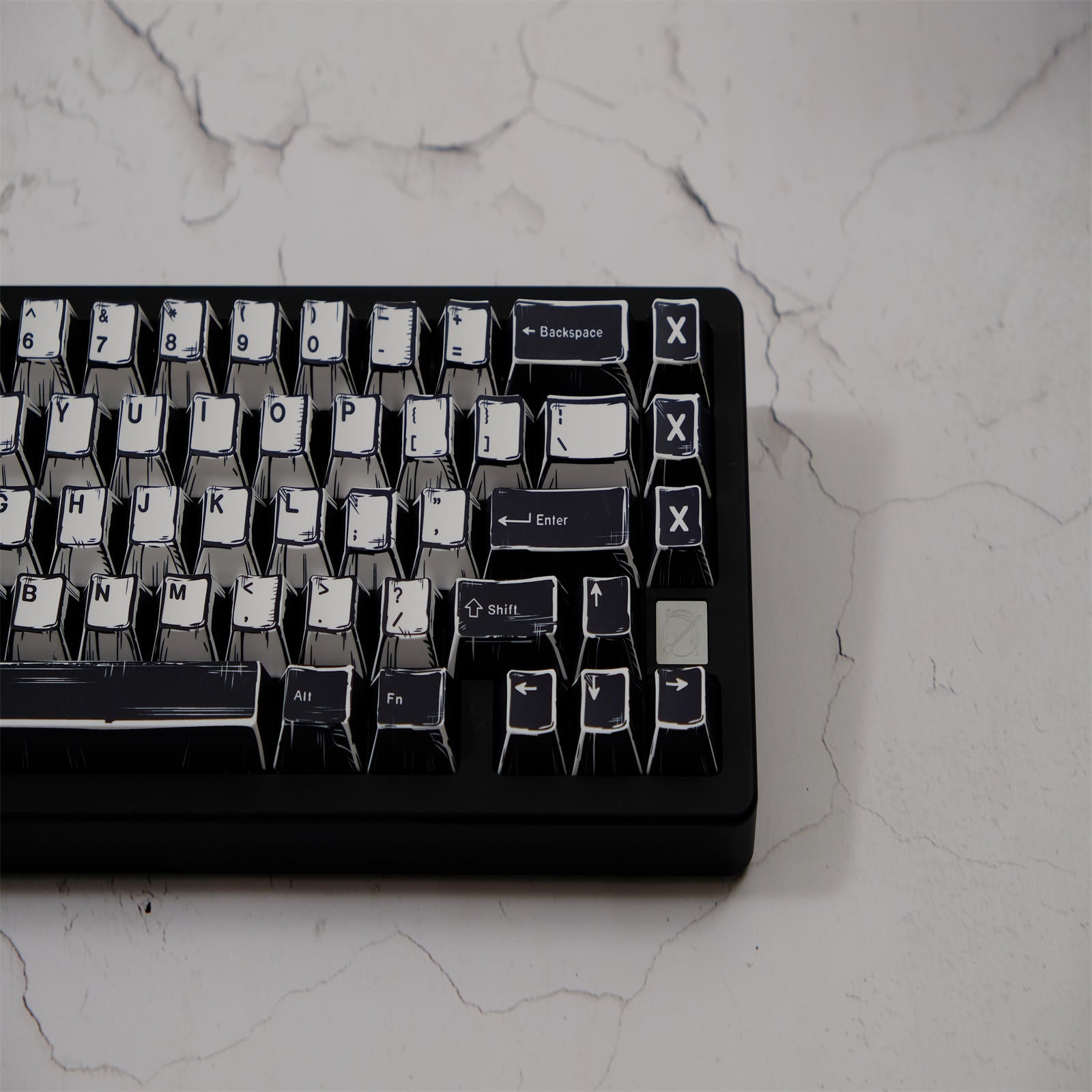 WOB Black White Comic Style Keycaps