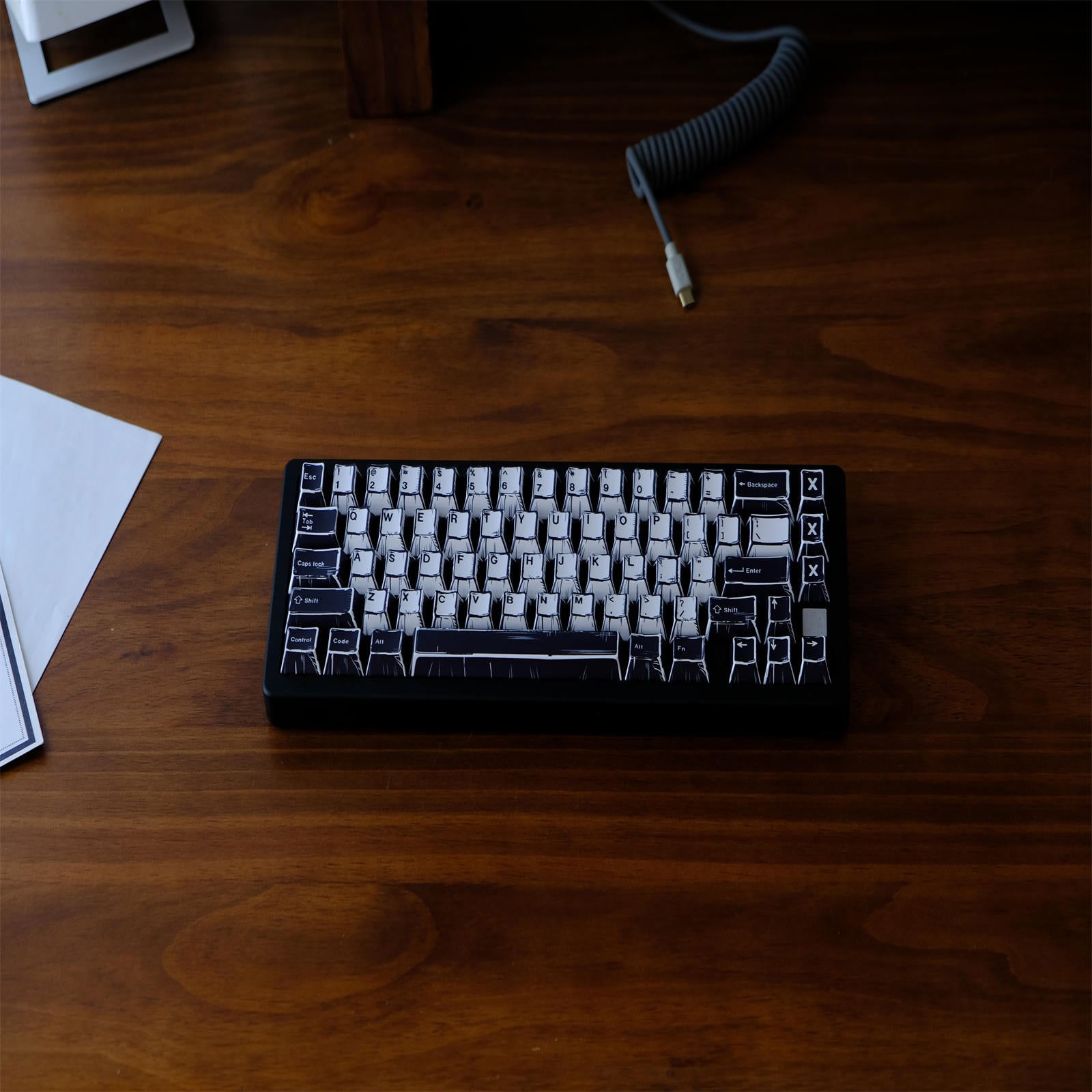 WOB Black White Comic Style Keycaps