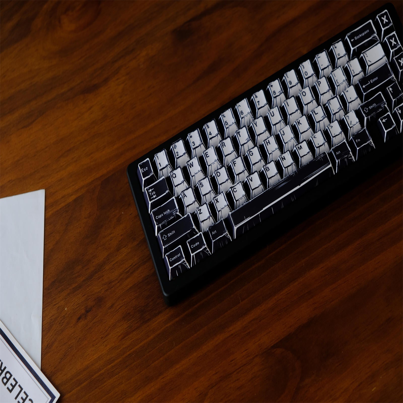 WOB Black White Comic Style Keycaps