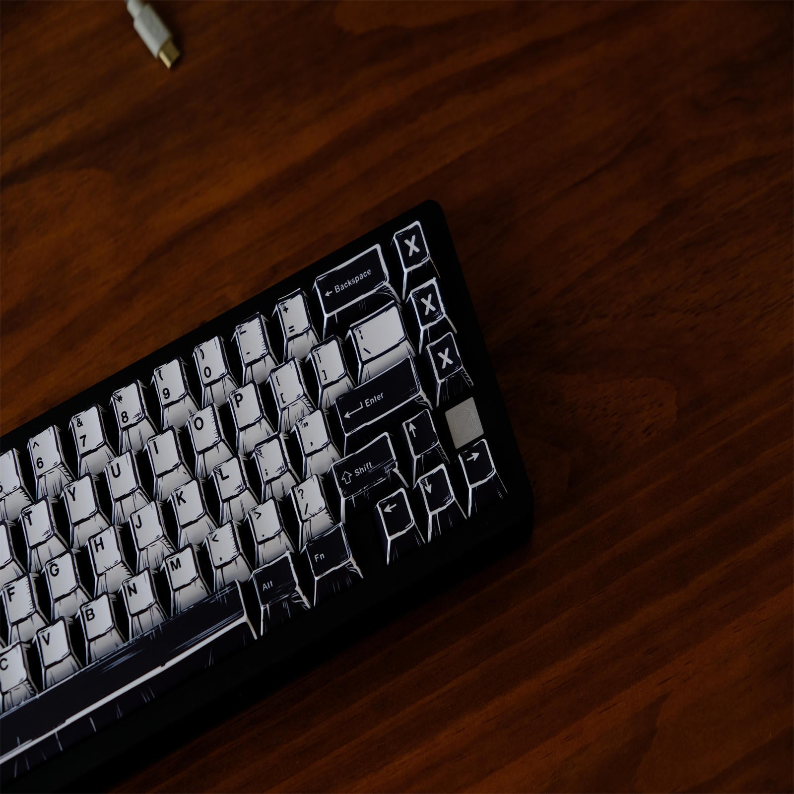 WOB Black White Comic Style Keycaps