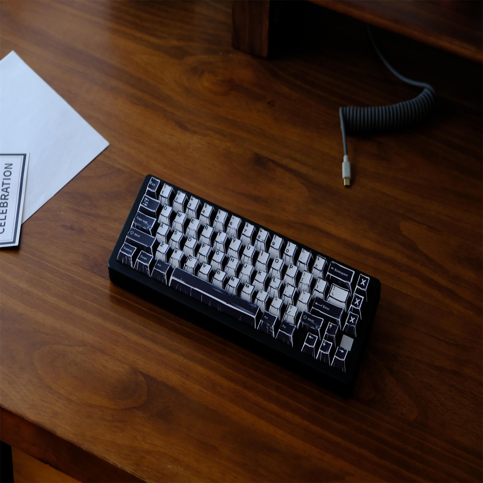 WOB Black White Comic Style Keycaps