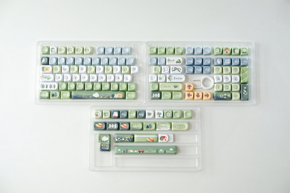 Letter Less Keycaps Spring Letter Keycaps 132 Keys PBT Material MOA Profile DYE-SUB ...