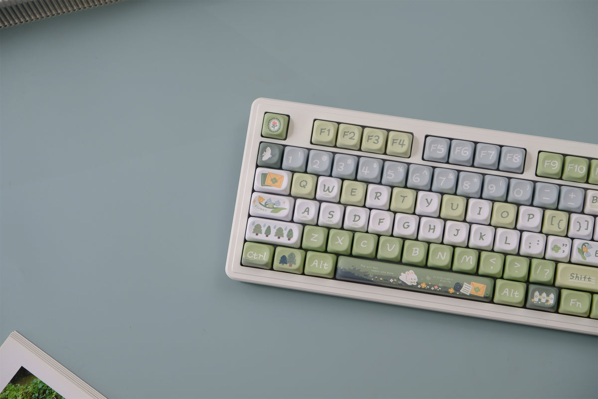 Letter Less Keycaps Spring Letter Keycaps 132 Keys PBT Material MOA Profile DYE-SUB ...