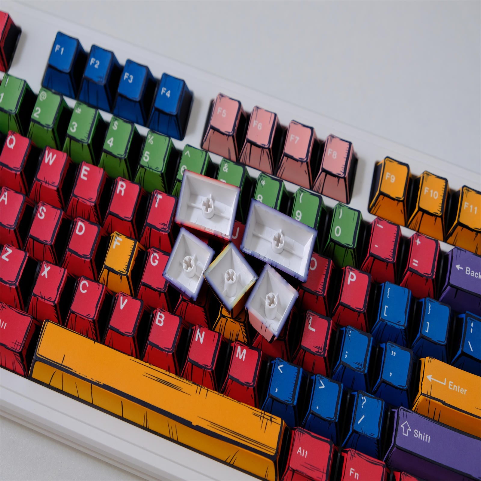 Handcrafted Art Comic Style keycaps