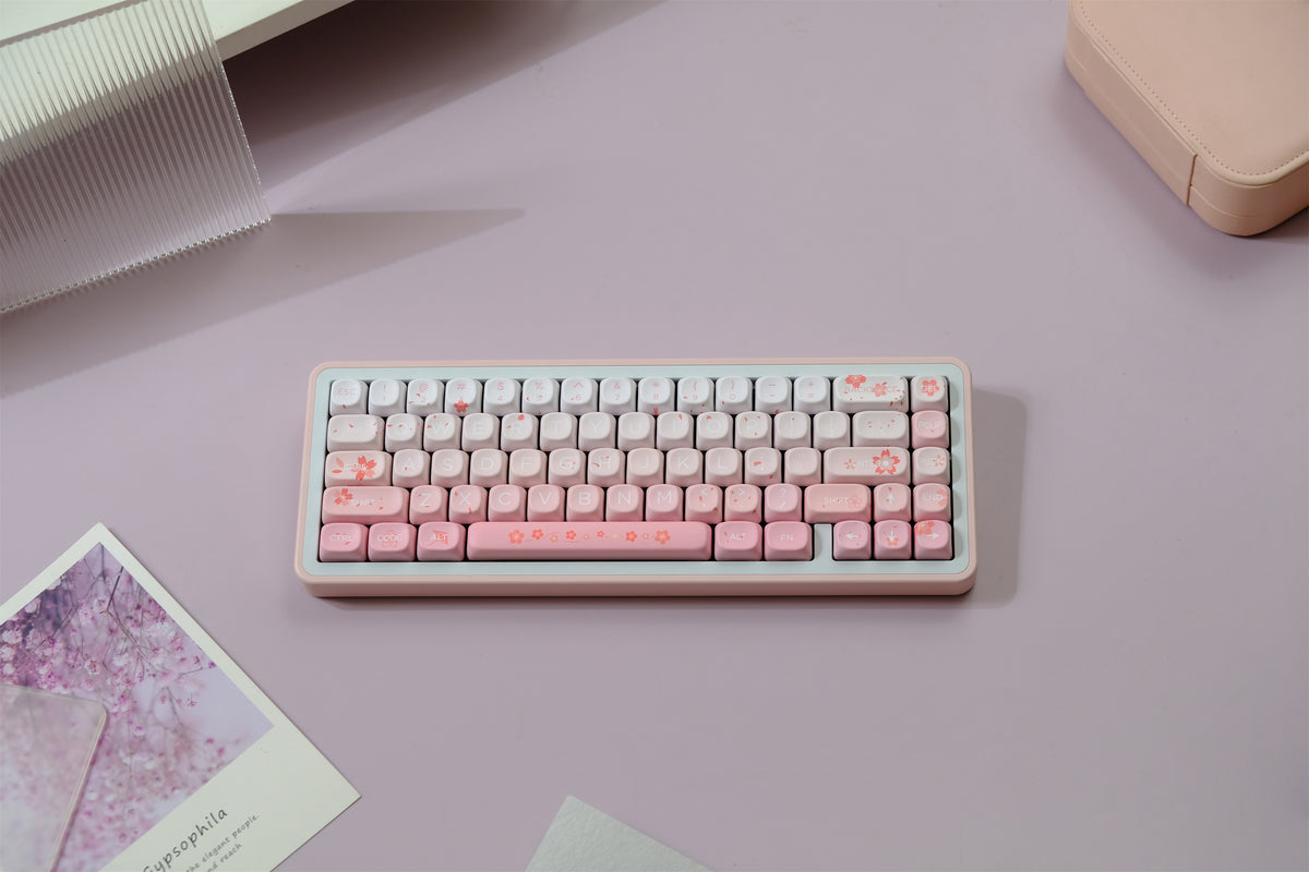 Key Caps Falling Falling Cherry Blossoms Keycaps 132 Keys PBT Material MOA Profile DYE ...