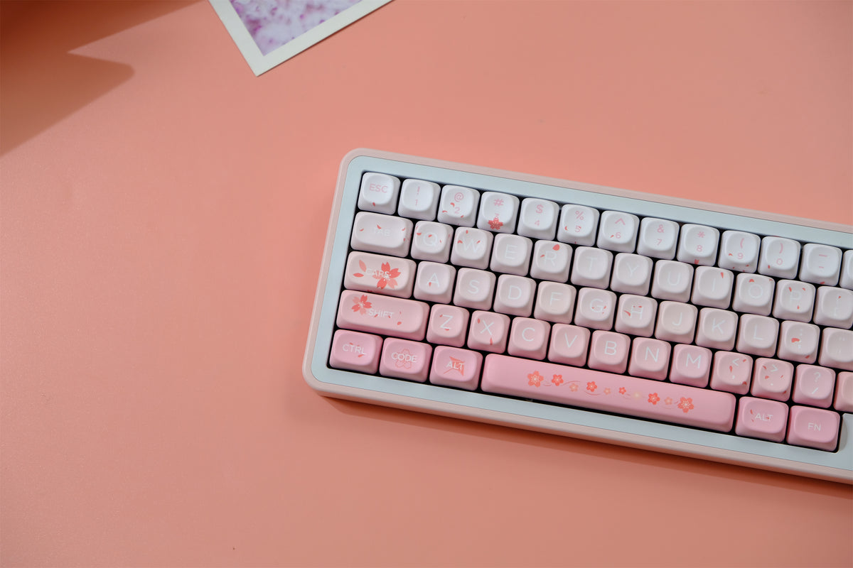 Key Caps Falling Falling Cherry Blossoms Keycaps 132 Keys PBT Material MOA Profile DYE ...